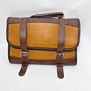 Vetelli Foldable Hanging  Vegan Leather Travel Toiletry Bag for Men w/ 4 Pockets